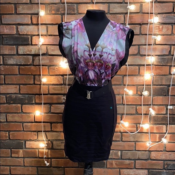 Express Dresses & Skirts - Express Belted Dress Short Sleeved Purple Silky To